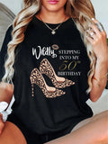 Celebrate your 50th birthday in style with our Fierce & Fabulous Leopard Print Heels Tee. Show off your fierce and fabulous side with this playful, quirky design. The perfect shirt for anyone who doesn't take themselves too seriously. (Roar and slay the day in this purr-fect tee!)