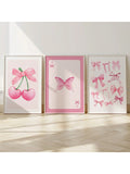 Transform your space into a chic sanctuary with this adorable 3-piece pink bow wall art set. Perfect for college dorms, bedrooms, or any room craving a feminine touch, these canvas prints feature playful bow designs that add instant personality and style. Easy to hang and instantly Instagram-worthy, this set brings that cozy, trendy aesthetic you've been dreaming of. Mix and match with your existing decor or create a coordinated gallery wall that screams sophistication with a fun twist. Because life's too s