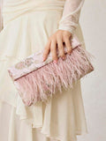 Turn every special occasion into a memorable one with this floral beaded clutch bag for women. Designed with intricate floral beadwork, elegant feather accents, and a sophisticated envelope silhouette, this evening purse brings timeless glamour to weddings, cocktail parties, galas, and formal celebrations.