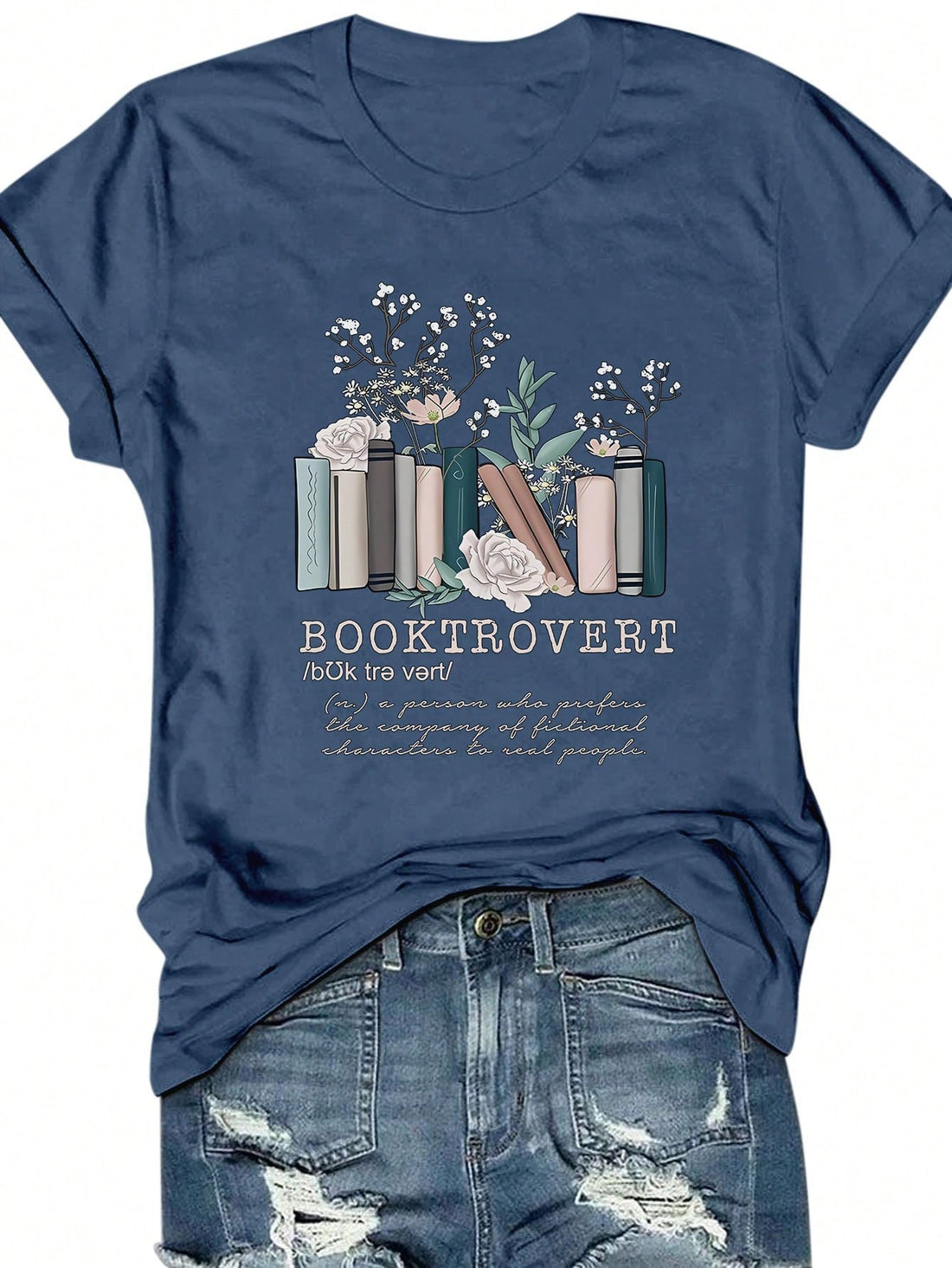 Add some bookish charm to your wardrobe with our Floral Book Print T-Shirt! Featuring a colorful book print on a soft, casual tee, this shirt is perfect for any book lover. The short sleeves make it perfect for warmer weather while the graphics add a touch of whimsy. (Bookworms unite!)