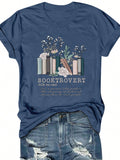 Add some bookish charm to your wardrobe with our Floral Book Print T-Shirt! Featuring a colorful book print on a soft, casual tee, this shirt is perfect for any book lover. The short sleeves make it perfect for warmer weather while the graphics add a touch of whimsy. (Bookworms unite!)