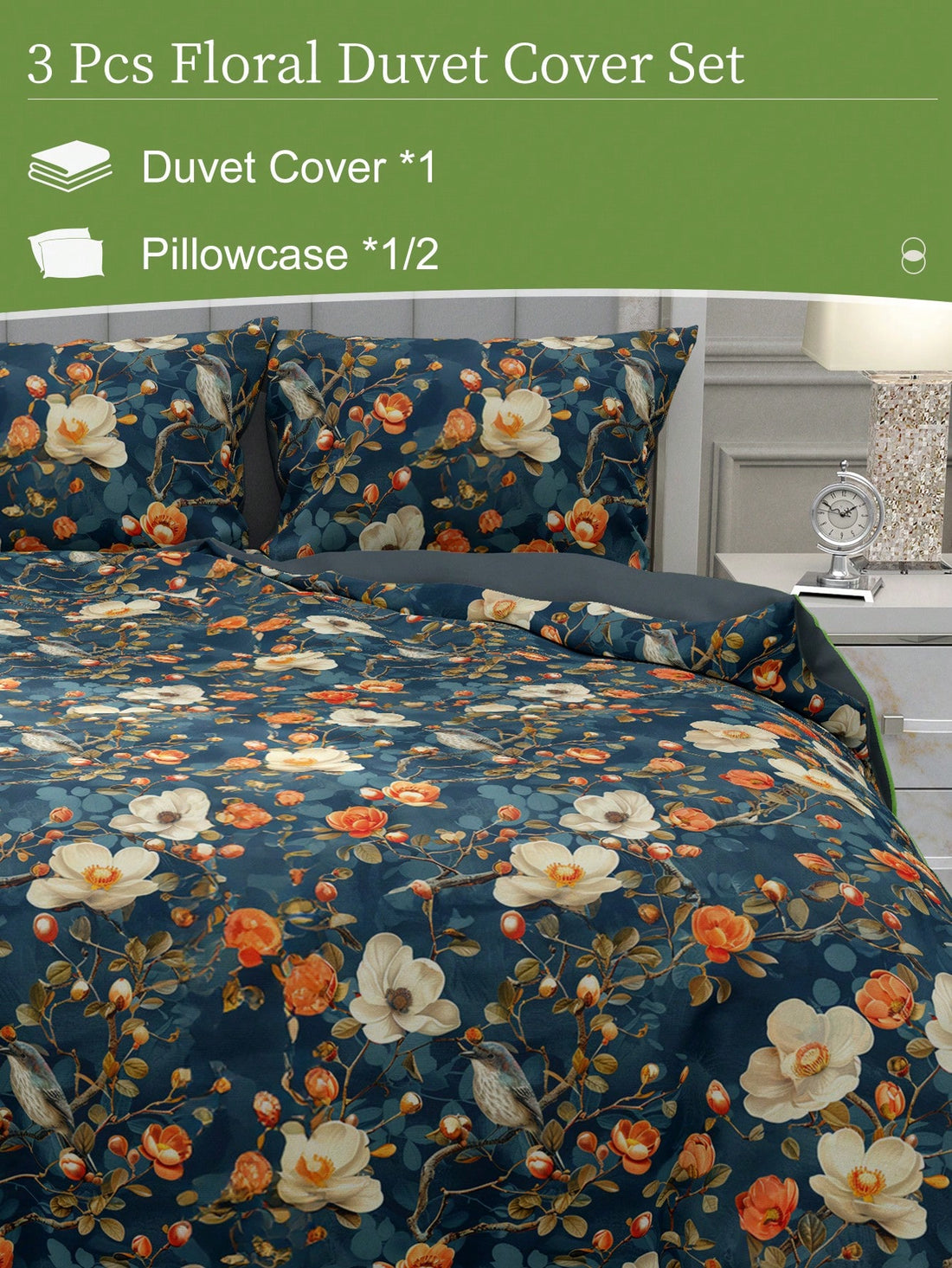 Enhance your bedroom with our Floral Dreams Printed Duvet Cover Set. Made with soft, skin-friendly materials, this machine washable set is perfect for twin, queen, and king size beds. Transform your space into a peaceful and comfortable retreat with our high-quality duvet cover.