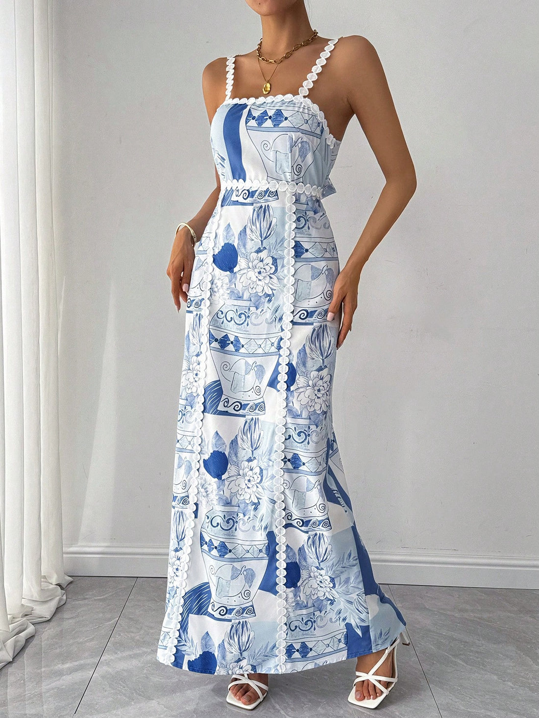 Introducing Floral Elegance: a stunning sleeveless bodycon dress with a sexy back tie for the perfect party look. This dress features a beautiful floral design and a form-fitting silhouette, ensuring you will make a statement at any event. Elevate your style with Floral Elegance.