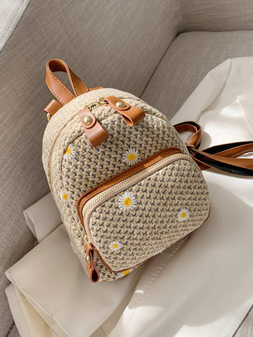 This Floral Embroidered Straw Backpack is the ultimate summer essential for every occasion. Its lightweight, breathable material is perfect for warm weather and the beautiful embroidered floral design adds a touch of elegance. With its spacious interior and comfortable straps, it's perfect for both practicality and style. 