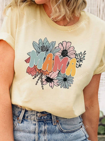 Show your love for your mom with Floral Love's letter printed t-shirt! Featuring a beautiful floral design and made for women, this tee is the perfect gift that combines style and sentiment. Say it with flowers (on a shirt)!