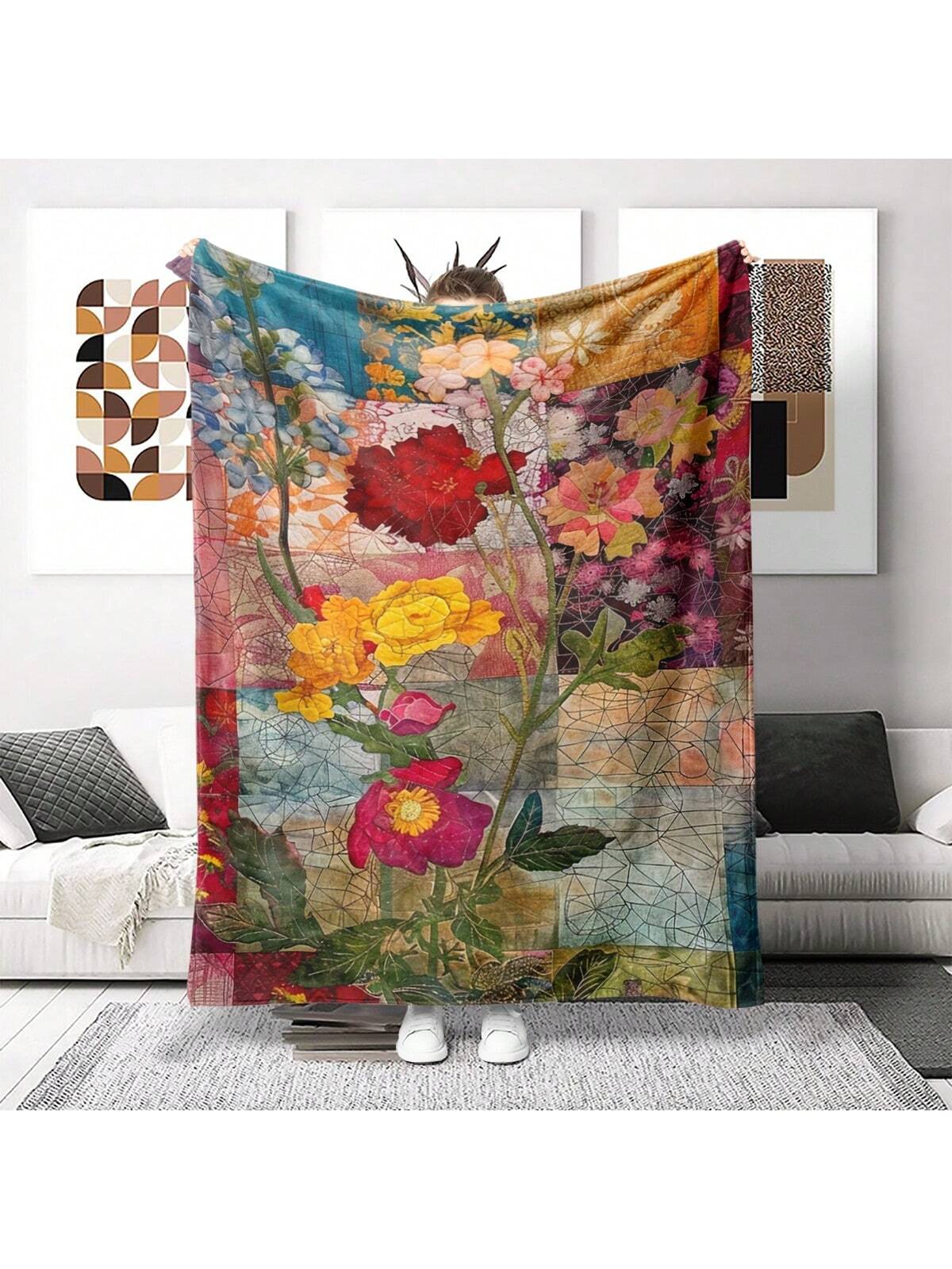 This floral patchwork wool blanket is a perfect gift for your daughter, bringing the warmth and charm of the countryside into her home. Made from soft and luxurious wool, it will keep her cozy and comfortable on chilly evenings. With its beautiful floral design, it's a gift that she will treasure for years to come.