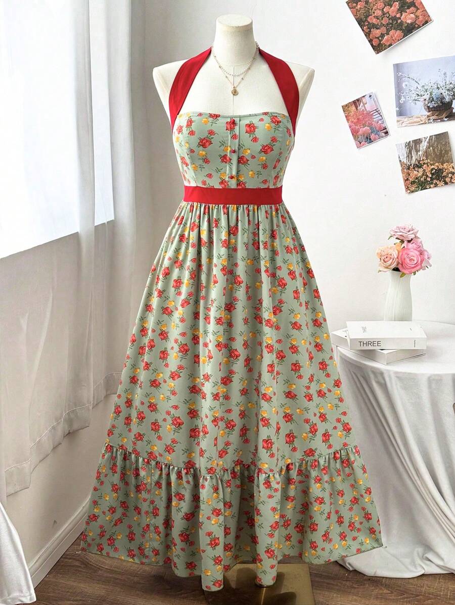 Step into sunshine with this Floral Print Plus Size Long Dress, designed to bring vintage charm to your spring and summer days. Its flowing silhouette and vibrant floral pattern make it perfect for beach strolls or garden parties. Comfortable and flattering, this dress celebrates your curves with playful elegance, ensuring you feel as fabulous as you look wherever your adventures take you.