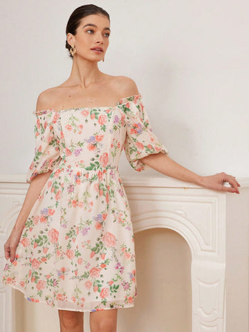 Get ready to turn heads in this Floral Puff Sleeve Mini Dress for Spring Vacations! With its playful ruffle hem and unique bow back design, this dress is perfect for a day out. The lightweight fabric and puff sleeves add a touch of fun to any spring vacation.