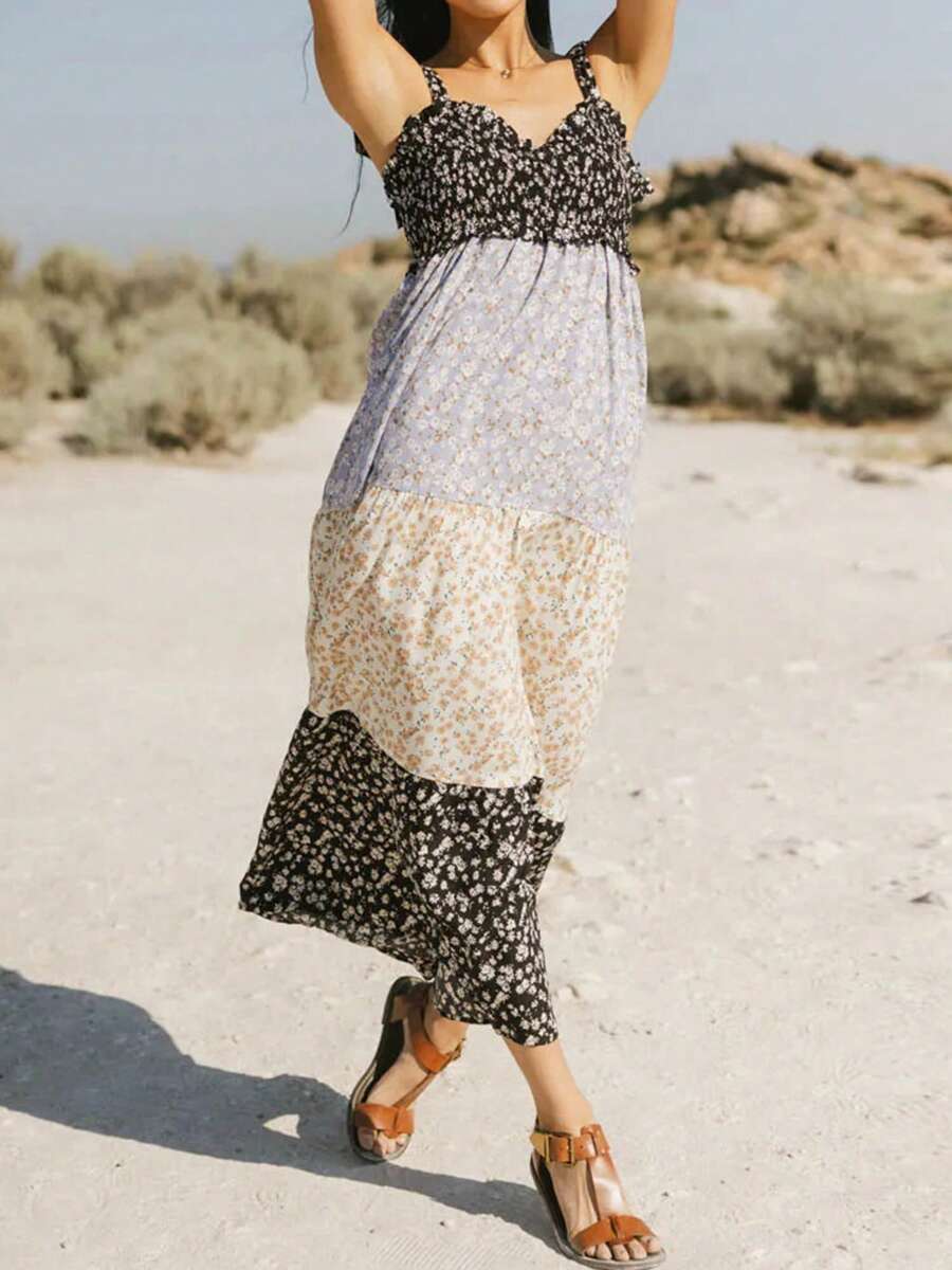 Effortlessly up your style game with our Floral Tie-Shoulder Long Tank Dress! The V-neck and ruffles add a touch of femininity, while the tie-shoulder detail adds a playful touch. Designed for maximum comfort, this dress is perfect for any occasion. Who says you can't look chic and feel comfortable at the same time?!