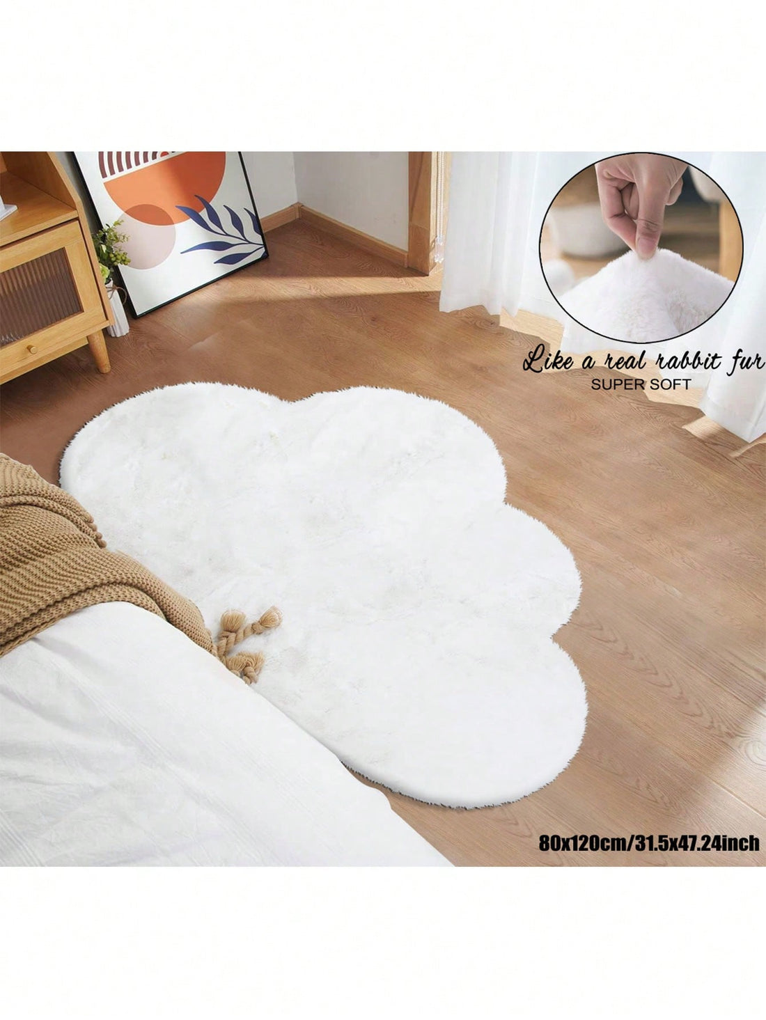 Experience ultimate comfort and coziness with our Fluffy Cloud Plush Non-Slip Rug. Made with an adorable rabbit fur-like material, this rug adds a touch of luxury to any living space. Its non-slip design ensures safety and stability, making it a perfect addition to your home.