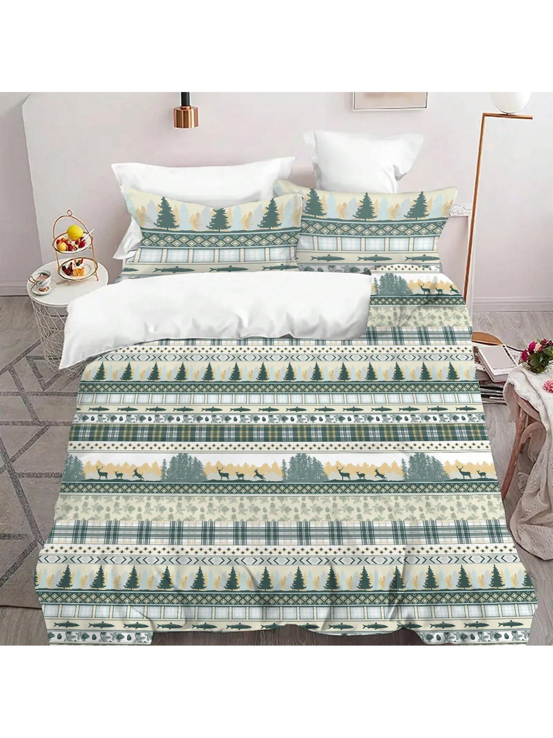Create a serene and cozy bedroom sanctuary with our Forest Animal Dreams 3-piece duvet cover set. Featuring an enchanting forest animal design, this set is made from high-quality materials for comfort and durability. Transform your bedroom into a peaceful oasis with this luxurious set.