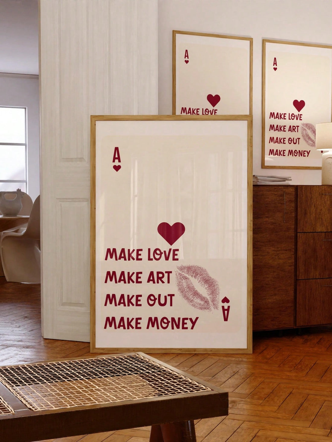 Add a touch of retro charm to your space with this eye-catching Ace of Hearts wall art poster. Featuring a classic playing card design paired with an inspiring love quote, it's the perfect blend of vintage vibes and romantic sentiment. Ideal for bedrooms, dorm rooms, or any space craving personality, this frameless poster brings instant character without the fuss. Display it solo for bold impact or mix and match with other prints to create your own gallery wall. A fun, affordable way to express your style a