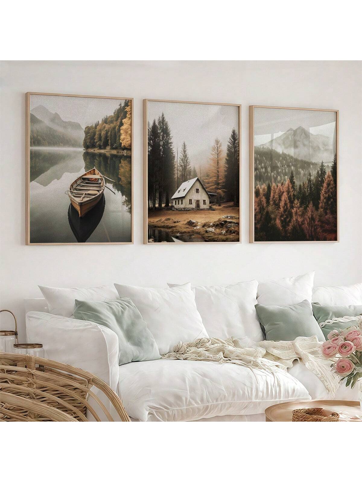 Bring the cozy charm of autumn indoors with this 3-piece frameless art set. Featuring vibrant fall landscapes, these prints add a splash of seasonal color and warmth to any modern or farmhouse space. Easy to hang and effortlessly stylish, they transform your walls into a cozy getaway without the fuss of frames. Perfect for those who love a touch of nature’s magic with a playful twist!