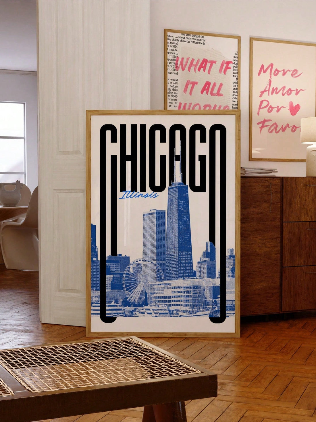 Bring the Windy City vibes to your space with this frameless Chicago Skyline canvas print. Its vintage urban charm adds a nostalgic touch to any bedroom or dorm, sparking city dreams and late-night adventures. Lightweight and ready to hang, it’s the perfect easy upgrade to brighten your walls with a playful cityscape flair.