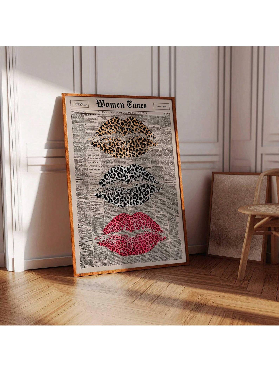 Make a bold statement with this eye-catching wall art poster featuring a fierce leopard print kiss lips design. Perfect for adding Y2K grunge vibes to your bedroom, dorm room, or creative space, this frameless piece brings retro-cool energy and vintage charm to any wall. The playful leopard pattern mixed with edgy lip imagery creates an instant focal point that celebrates bold self-expression. Easy to hang and instantly transformative, it's the perfect way to showcase your unique style and personality.