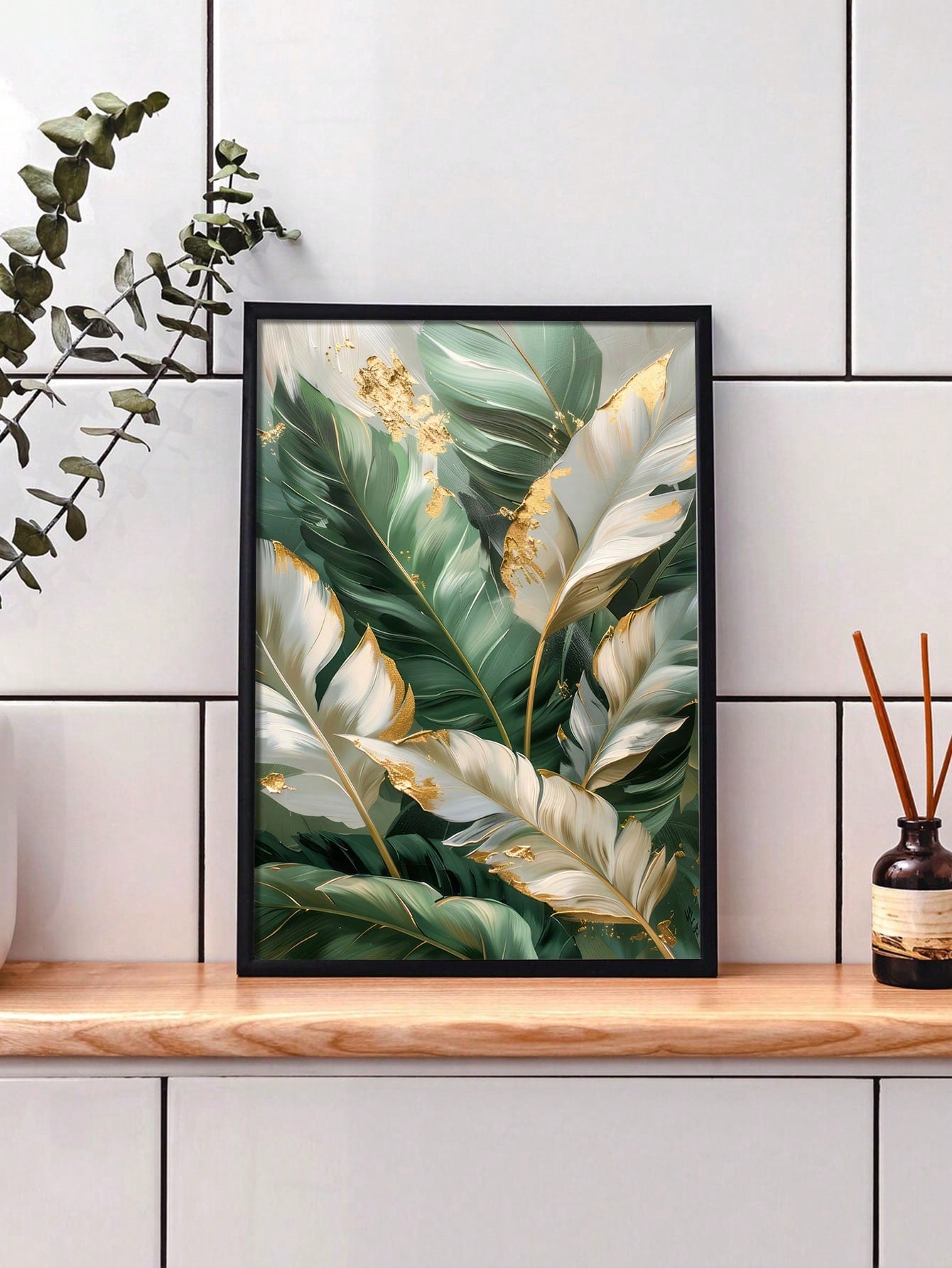 Add a touch of whimsy and style to your living or bedroom with our Frameless Modern Abstract Leaf Canvas Art. The unique design featuring abstract leaves is sure to impress and elevate any room. Perfect for adding a playful and modern touch to your home decor.