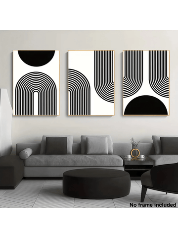Add a splash of fun and flair to your space with this 3-piece frameless geometric abstract canvas set. Its modern shapes and bohemian vibes bring a playful twist to any room, effortlessly turning walls into conversation starters. Perfect for those who love stylish décor without the fuss!