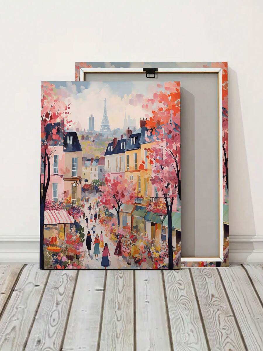 Bring a fresh breeze of spring to your space with this frameless Paris Abstract Cityscape Art Print. Its playful swirls and vibrant colors capture the lively spirit of the city, adding a modern twist to your walls. Perfect for sparking joy and conversation, this art piece effortlessly brightens any room with a touch of Parisian charm.