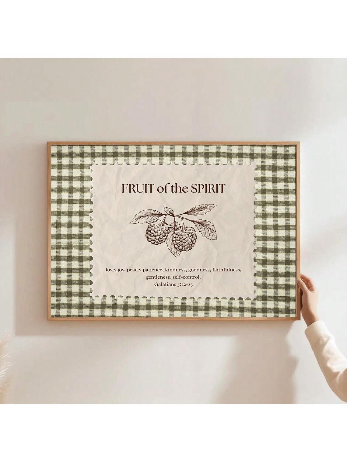 Frameless Vintage Bible Verse Wall Art - Fruit of the Spirit Canvas Pr ...