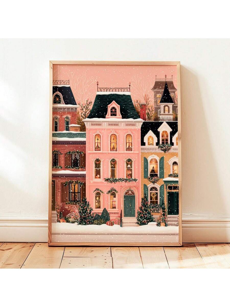 Bring a touch of Parisian magic to your holiday season with this charming watercolor Christmas wall art. Featuring a snow-dusted Eiffel Tower rendered in soft, dreamy hues, this frameless piece captures the romance of a Parisian winter wonderland. Perfect for adding festive elegance to any room—whether it's your living room, bedroom, or entryway—this artwork blends timeless holiday spirit with sophisticated European charm. The delicate watercolor technique creates an artistic, gallery-worthy aesthetic witho