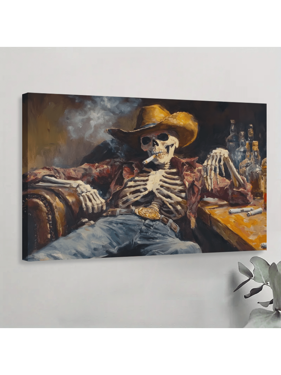 Add a touch of rugged charm to your space with this Frameless Western Canvas Wall Art. Perfect for living rooms or bedrooms, its vintage design brings the spirit of the wild west indoors. Without a frame, it offers a sleek, modern twist that lets the artwork stand out on its own. Let your walls tell a story full of adventure and timeless style!