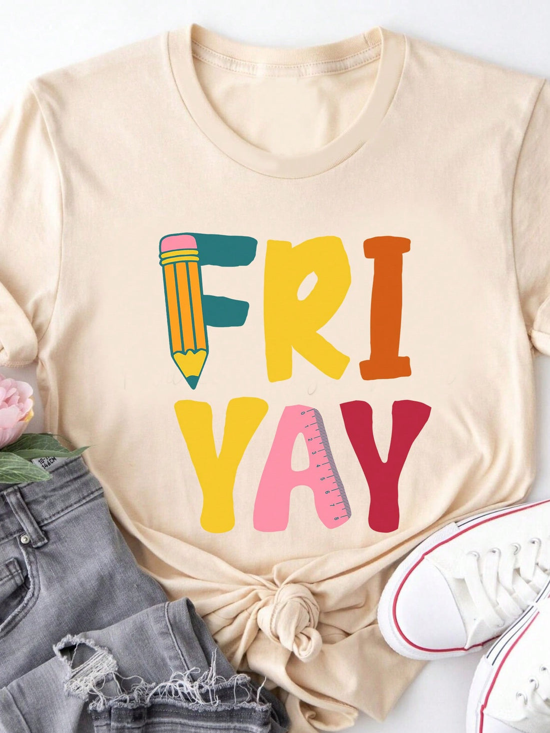 Make every Friday feel like a vacation with our Casual Minimalist Slogan Tee. Its effortless summer style will keep you cool and comfortable while expressing your love for the weekend. Constructed with the highest quality materials, this tee is perfect for any casual occasion.