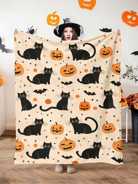 Introducing the Frighteningly Cute Halloween Animal Plush Blanket - perfect for all seasons and home decor! Made from plush material, this blanket features adorable Halloween animal designs. Stay cozy while adding a touch of cuteness to your home.