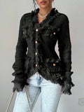 Elevate your layering essentials with this Fringe Trim Cardigan for Women, designed with a classic button-front closure and stylish fringe detailing for a chic, boho-inspired look. Crafted from soft knit fabric, this long sleeve sweater offers cozy warmth without sacrificing comfort. Its relaxed fit makes it easy to layer over camisoles, tees, dresses, or blouses for effortless everyday style.