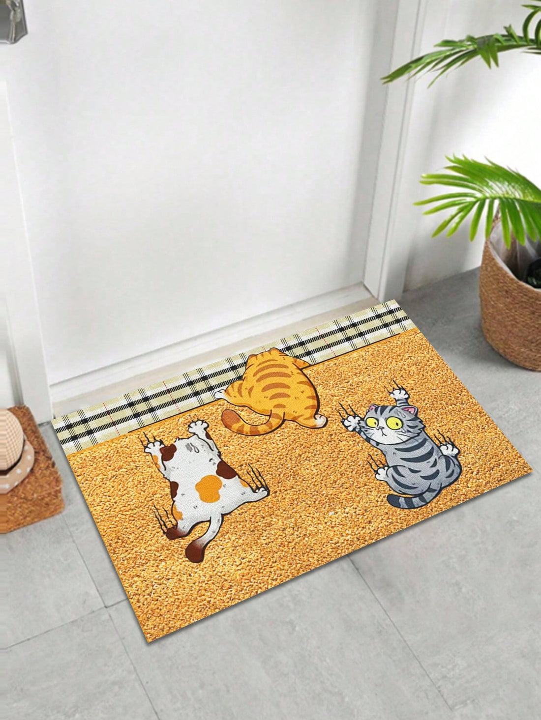Welcome your guests with a playful touch using our Fun & Cute Animal Print Non-Slip Door Rug! Made with durable polyester, this rug is perfect for both indoor and outdoor décor. The non-slip feature ensures safety while the cute animal print adds a fun flair. (Don't slip up, get yours today!)