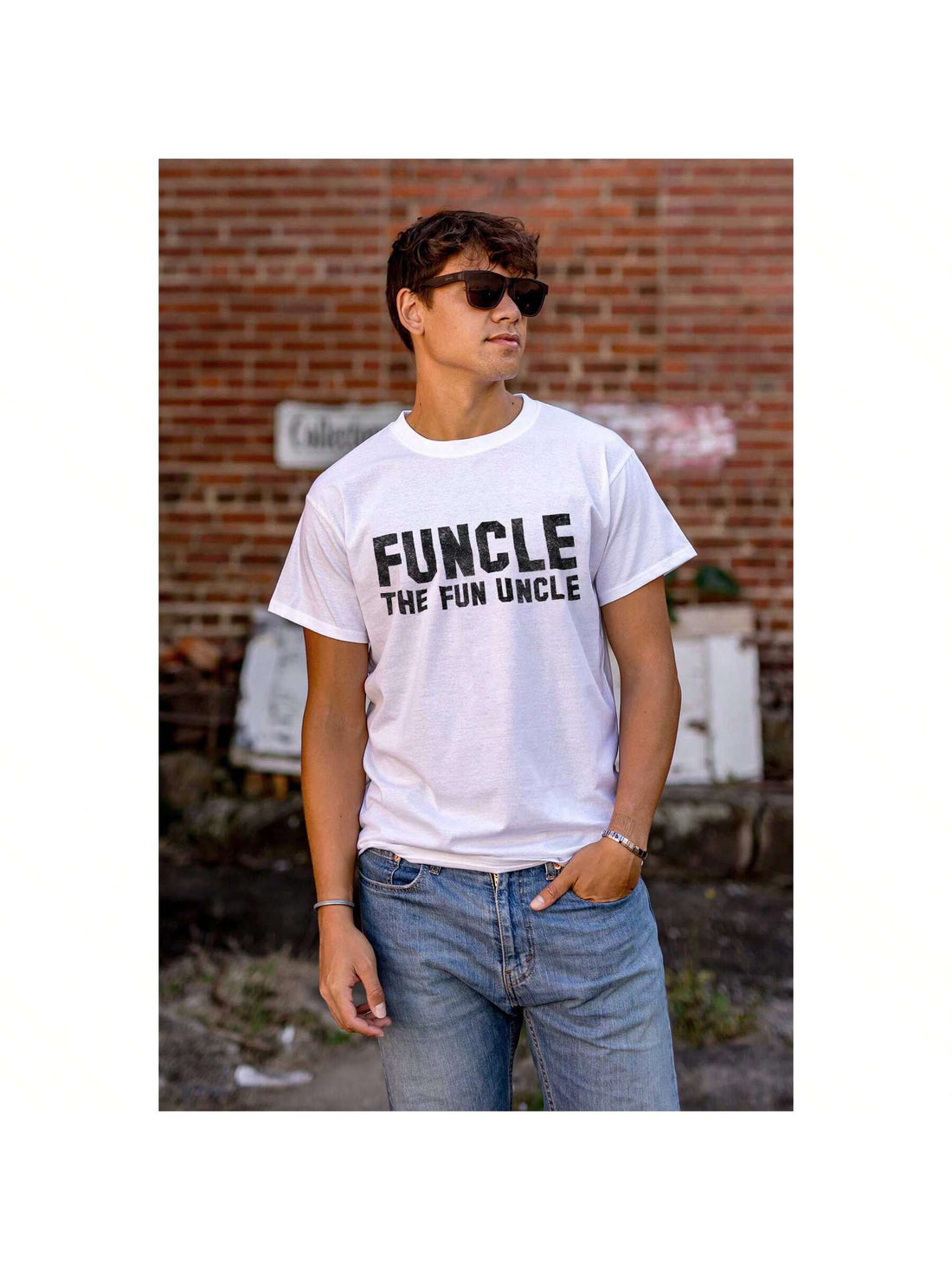 Be the fun uncle your nieces and nephews adore with our Funcle graphic tee. Made from high-quality materials, this must-have shirt is both comfortable and stylish. Show off your cool uncle status and bond with the family in this perfect addition to any uncle's wardrobe.