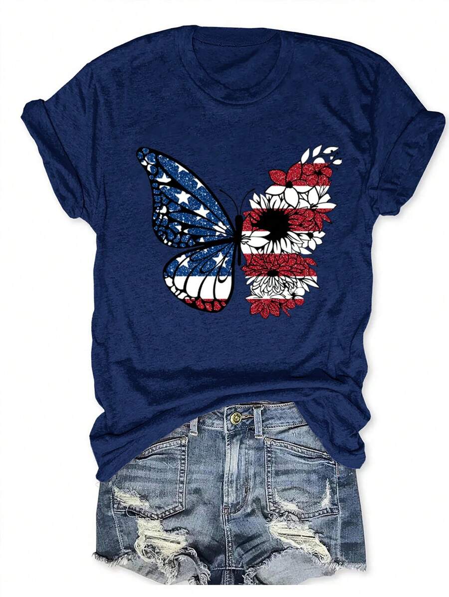 Celebrate Independence Day with a playful twist! This women's t-shirt features charming gnomes decked out in USA flag colors, bringing fun and patriotism together. Perfect for BBQs, parades, or just showing off your festive spirit, this tee adds a lighthearted touch to your 4th of July wardrobe. Comfortable and eye-catching, it’s a great way to spread smiles while honoring the holiday.