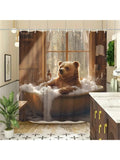 Add a touch of wilderness and whimsy to your bathroom with this Funny Bear Shower Curtain. Featuring a charming rustic bear design, it brings playful character and cozy cabin vibes to your modern space. Made to brighten your daily routine, this curtain combines fun and function for a bath experience that’s anything but ordinary.