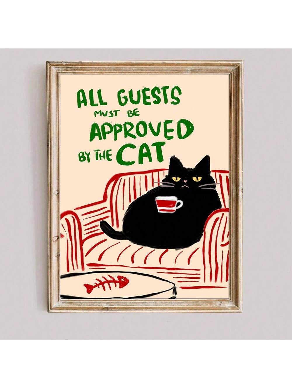 Earn the prestigious "Cat Approved" status with this minimalist canvas print! Perfect for cat lovers who understand that feline approval is the highest honor in any home. This playful wall art adds a touch of humor to your space while reminding everyone who really runs the household. Purr-fectly sized to catch compliments from both human and four-legged visitors.
