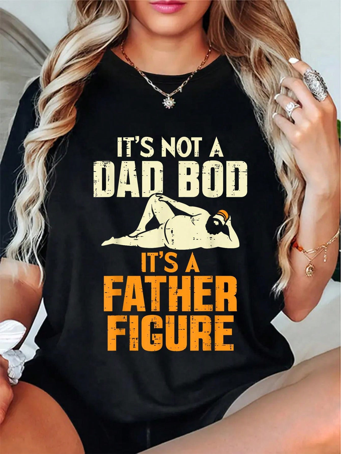 Celebrate Father's Day in style with our funny t-shirt that proudly declares, 'Not Dad Bod, It's A Father Figure'! Made from 100% cotton, this casual tee is both comfortable and humorous. Perfect for any dad who doesn't take himself too seriously (and his kids will love it too)!
