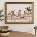 Brighten your holiday kitchen with funny gingerbread Christmas wall art, a vintage inspired canvas print for festive baking spaces and cozy farmhouse decor.