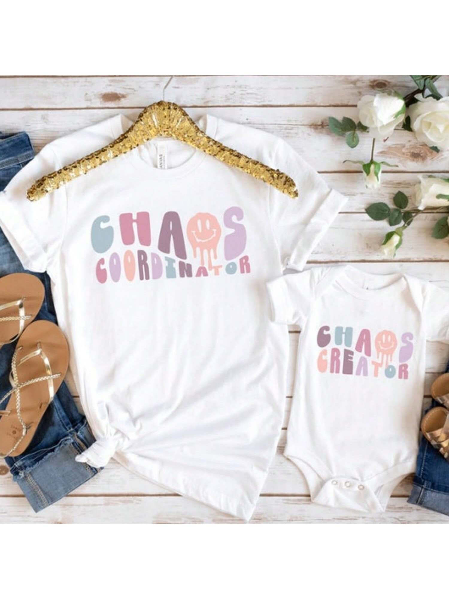 Be the ultimate team of chaos and creation with our Funny Mommy and Me Matching Shirts! These shirts let you and your little one show off your unique dynamic as a playful and hilarious duo. Perfect for moms and kids who love to laugh and embrace the chaos of everyday life.