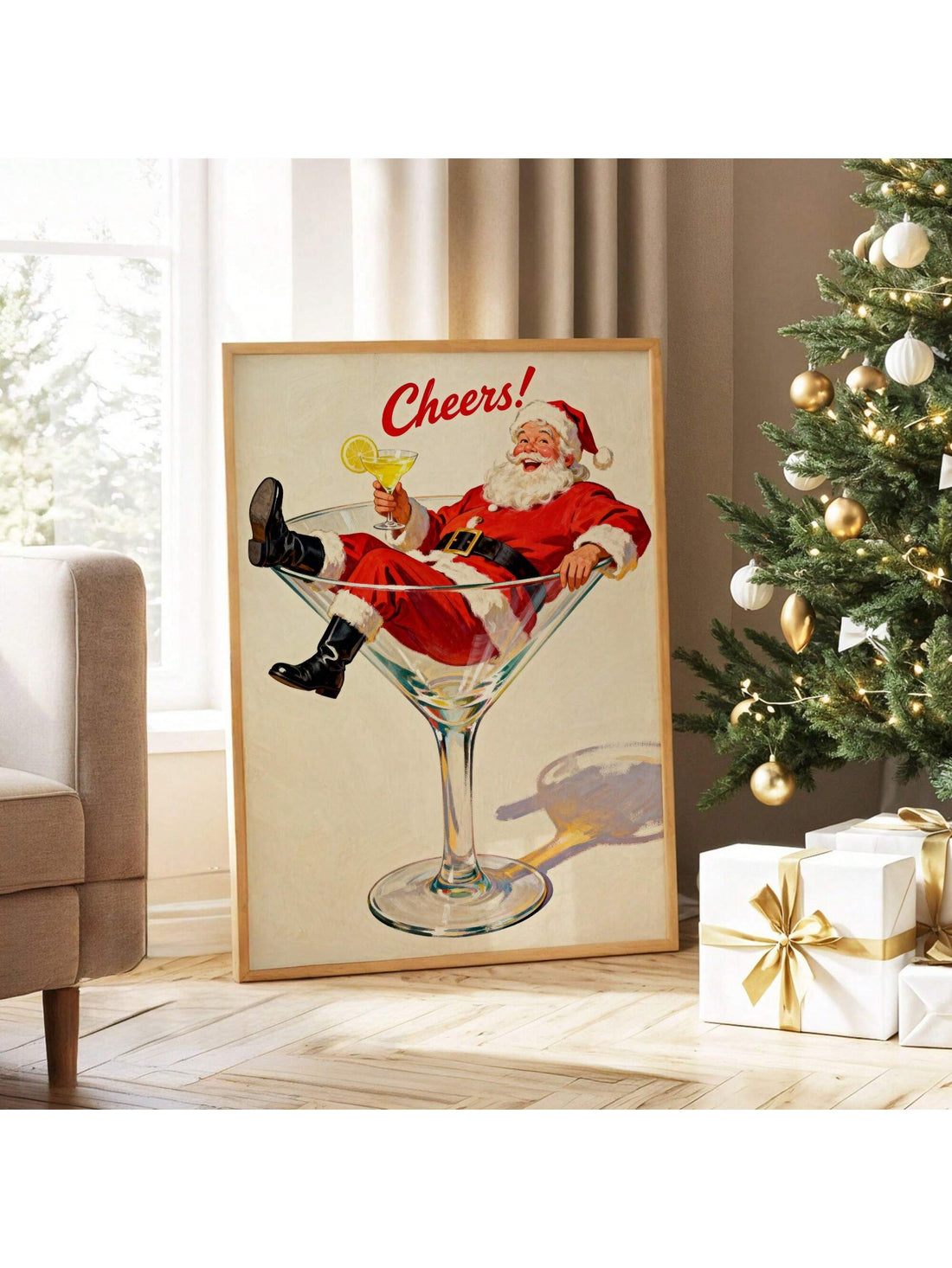 Bring some jolly mischief to your walls with this hilarious retro Santa canvas print! Featuring a charmingly kitschy vintage aesthetic, this festive artwork captures the quirky spirit of classic Christmas décor. Perfect for adding nostalgic humor to living rooms, bedrooms, or holiday gatherings, it's a conversation starter that celebrates the wonderfully weird side of seasonal traditions. Whether you're a retro enthusiast or just love a good laugh during the holidays, this playful Santa will spread smiles a