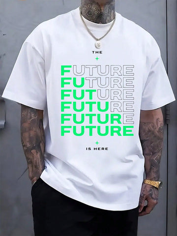 Step into the future with this playful, stylish T-shirt designed just for men who love to stand out. Featuring a bold futuristic graphic print, a comfy round neck, and short sleeves, it offers a regular fit that’s perfect for everyday adventures. Whether you're out with friends or just chilling, this tee adds a fun, modern twist to your wardrobe.