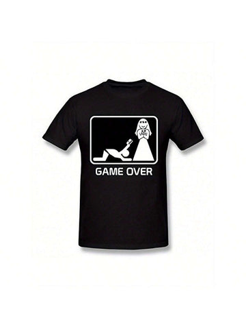 Level up your casual wardrobe with this Game Over Graphic T-Shirt for Men. Made from breathable cotton, it keeps you cool and comfy during summer adventures or laid-back days. The classic crew neck design pairs effortlessly with your favorite jeans or shorts, making it a fun and easy choice for everyday wear. Whether you're gaming or just chilling, this tee says it all with a playful vibe.