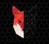 Geometric Fox, Half Moon Fox, Half Of Wolf, Orange Wolf, Png For Shirts, Png Sublimation