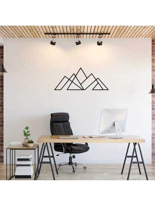 This Geometric Mountain Metal Wall Art adds a modern and artistic touch to any space. Made of rustproof iron, it's durable and low maintenance. The unique geometric design of a mountain range complements any contemporary decor. Elevate your home with this stunning piece.