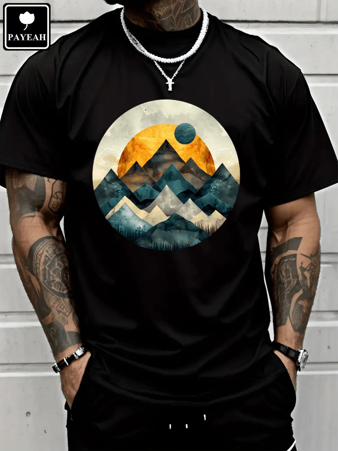 Get ready to explore the great outdoors in style with our Geometric Mountain & Moon Graphic Tee! Made from 100% heavy cotton, this comfortable t-shirt features a bold design that will make you stand out from the crowd. Perfect for adventure seekers and nature lovers alike.