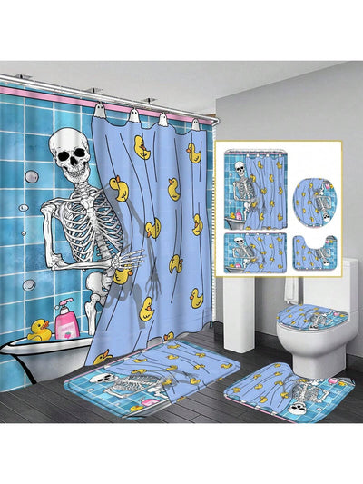 Transform your bathroom into a spooky escape with our Ghoulishly Great Halloween Skull Shower Curtain Set. Made from high-quality materials, this set features a unique skull design that will add a touch of horror to your morning routine. Perfect for Halloween or year-round use.