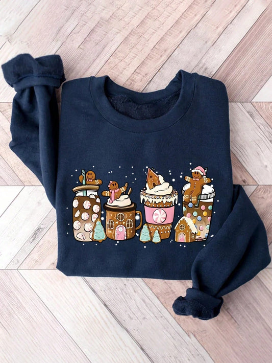 Indulge in the holiday spirit with our Gingerbread & Coffee Dreams sweatshirt, perfect for all coffee lovers. Made with cozy material, this festive sweatshirt will keep you warm while boasting your love for both gingerbread and coffee. Don't miss out on this must-have holiday attire!