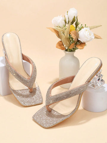 Strut your stuff in these eye-catching crystal strap sandals! The criss-cross transparent design adds a magical glass-slipper vibe, while the glamorous sparkle ensures all eyes are on you. Perfect for turning heads at parties, making grand entrances, or simply feeling like royalty during your everyday adventures. These high heels aren't just shoes—they're your ticket to instant fabulousness!