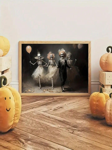Transform your home into a spooky paradise with the Gloomy Skeleton Party Canvas Poster. This vintage Halloween wall art adds a festive touch to any space, bringing a little fright and fun to your decor. Made with high-quality canvas, this poster is durable and will last for many Halloween parties to come.
