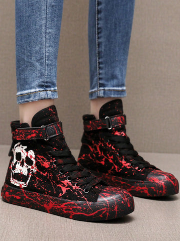 Stand out this Halloween with our hand painted sneakers featuring a glow-in-the-dark blood splatter design. Perfect for any street style look, these unique sneakers are sure to make a statement. Bring some spooky fun to your wardrobe with our Halloween collection. Limited quantities available.