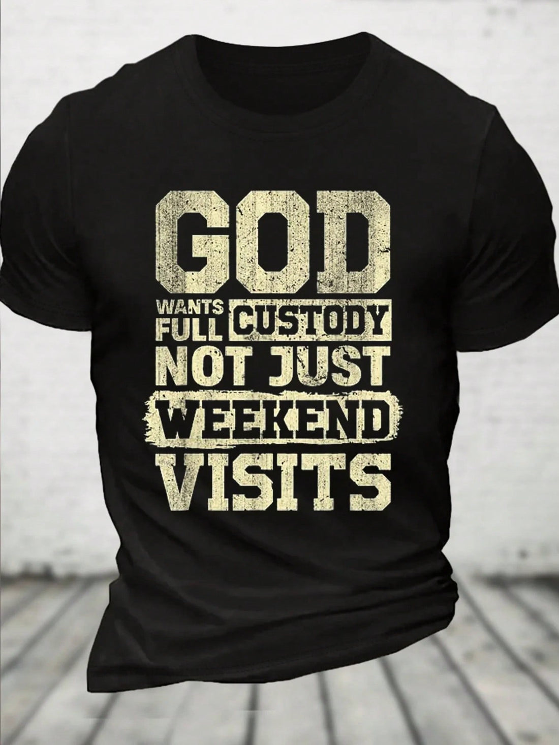 Show off your bold faith and sense of humor with the God Wants Full Custody T-Shirt. This men's premium casual tee combines everyday comfort with a playful statement, making it perfect for any casual outing. Crafted for a soft feel and lasting wear, it’s your go-to shirt for style that speaks volumes without saying a word.