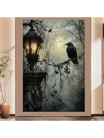 Bring a touch of spooky charm to your space with this Gothic Crow with Lantern canvas print. Perfect for adding modern Halloween vibes to your home or office, it combines eerie elegance with playful style. The striking crow perched beside a glowing lantern creates a mysterious yet inviting atmosphere that captivates attention and sparks conversation. Ideal for seasonal décor or year-round gothic flair, this canvas print brightens any wall with a hint of haunting fun.