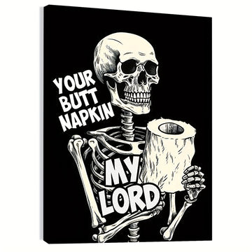 Enhance the spooky ambience of your bathroom with this gothic skull wall art. Its detailed skeleton design will add a touch of macabre to your home decor. The high-quality print does not come with a frame, allowing you to choose your own unique style. Perfect for horror enthusiasts and Halloween lovers.